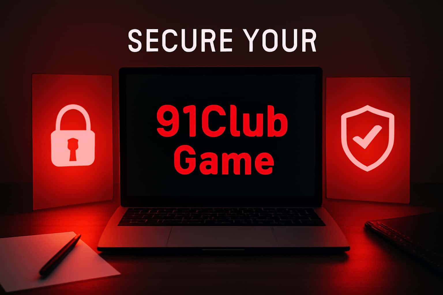 A high-tech visual representation emphasizing account security for 91Club Game.