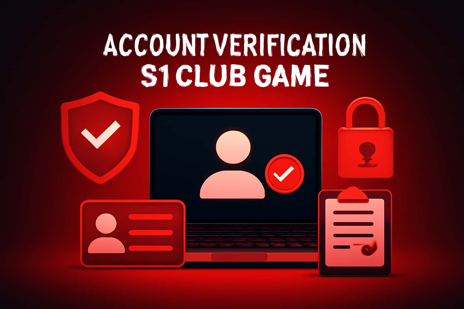 An informational graphic showing the concept of account verification in a gaming context.