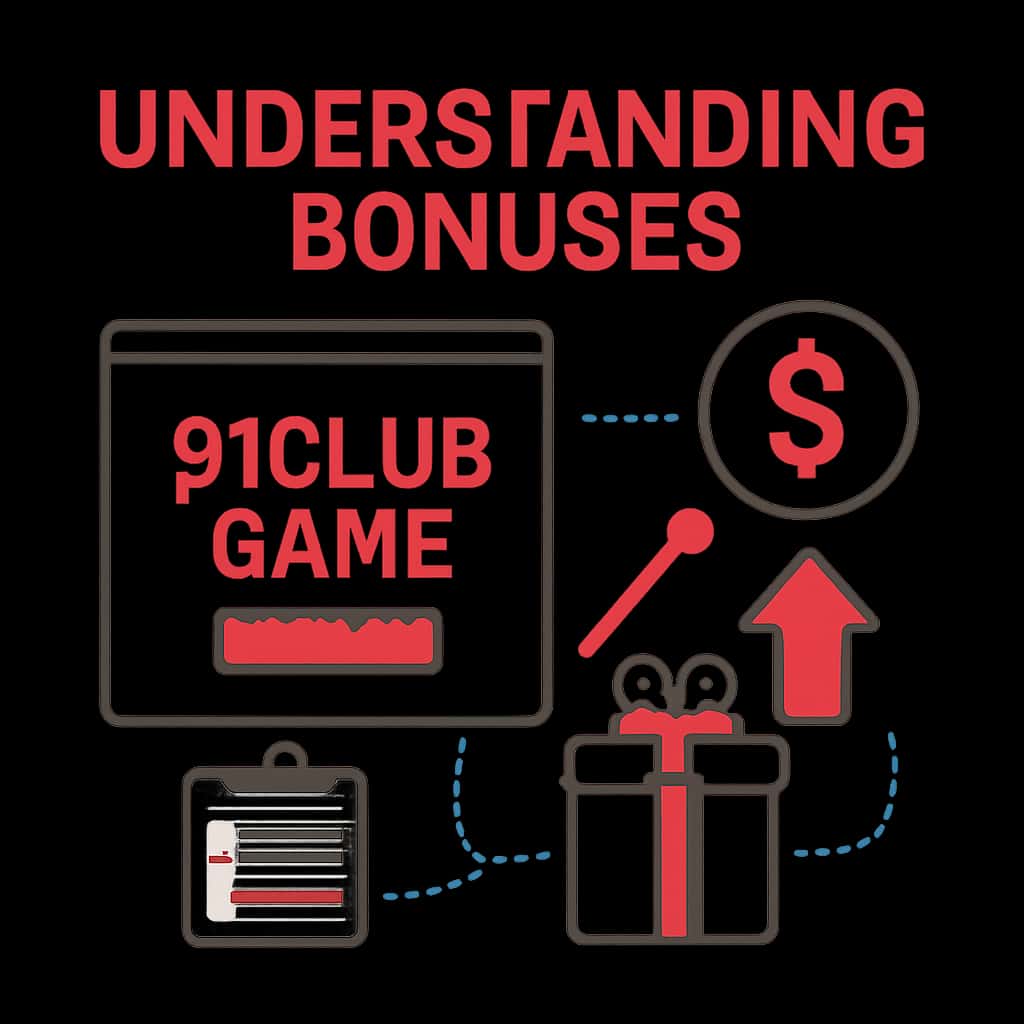 An educational diagram explaining the bonus structure of 91Club Game.