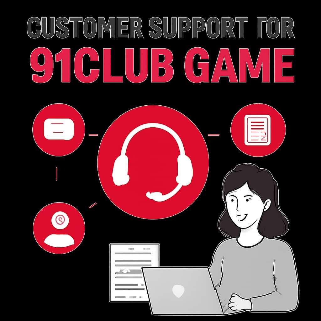 Illustration explaining topics related to customer support for 91Club Game.
