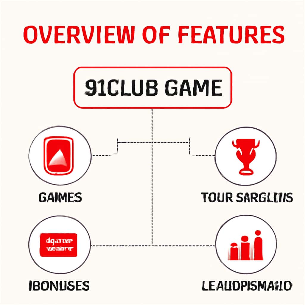 Diagram illustrating the features of the 91Club Game.