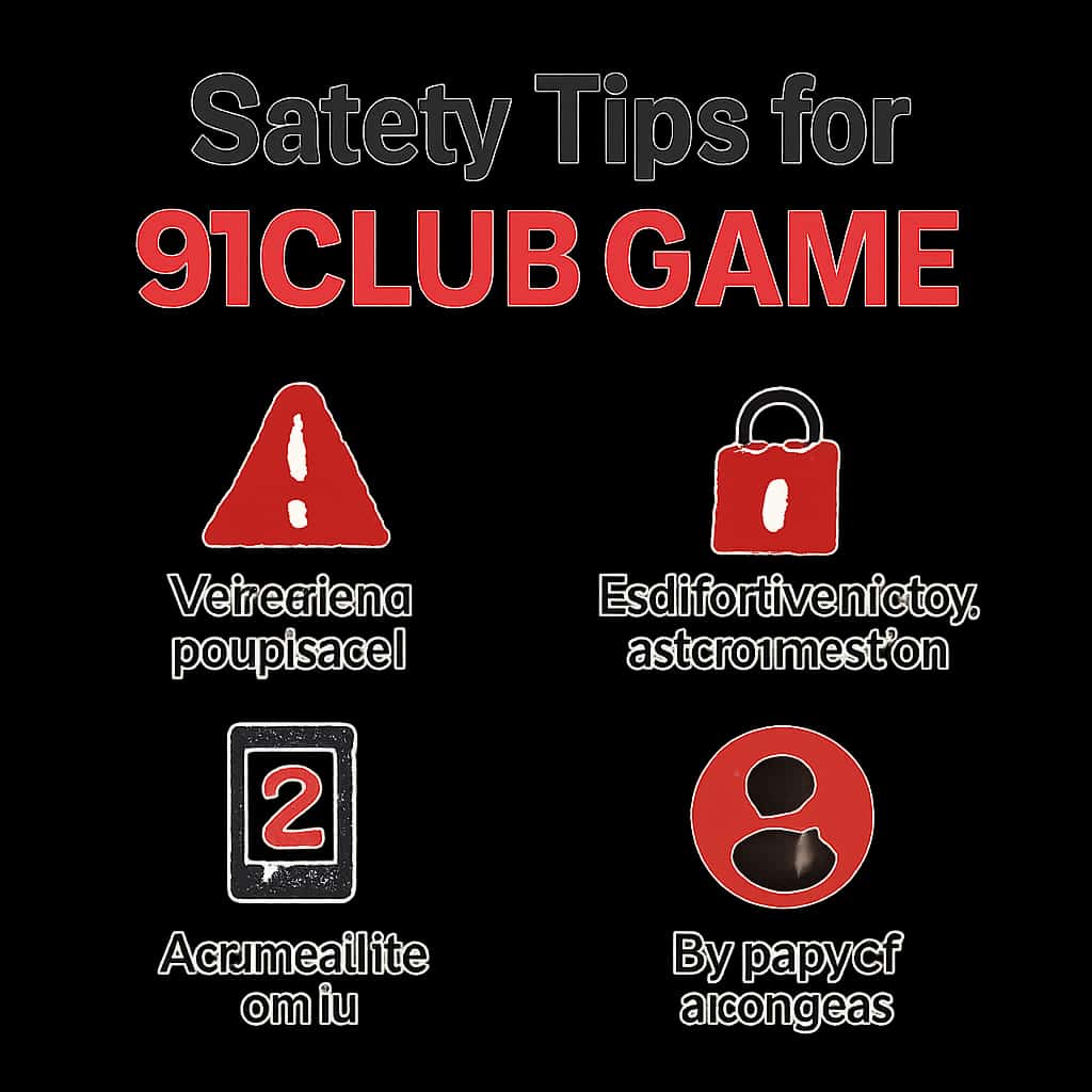 Diagram illustrating key safety guidelines for 91Club Game.