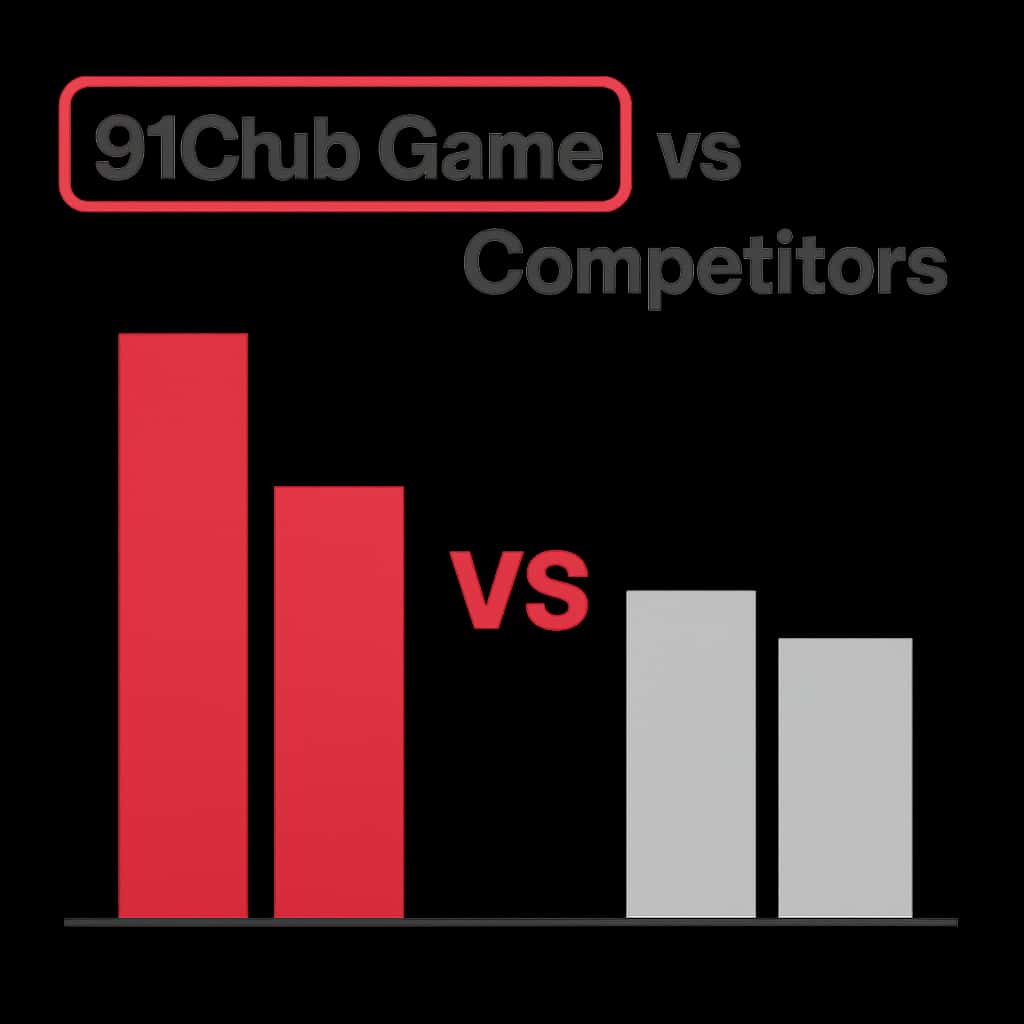 Illustration detailing features of 91Club Game compared to competitors.