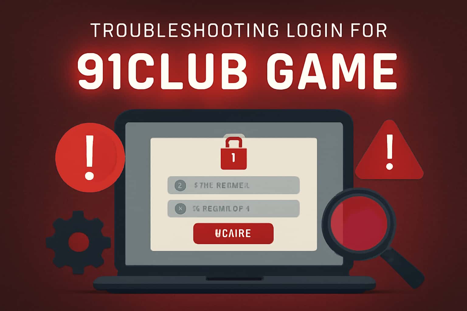 An informative image depicting login troubleshooting for 91Club Game.