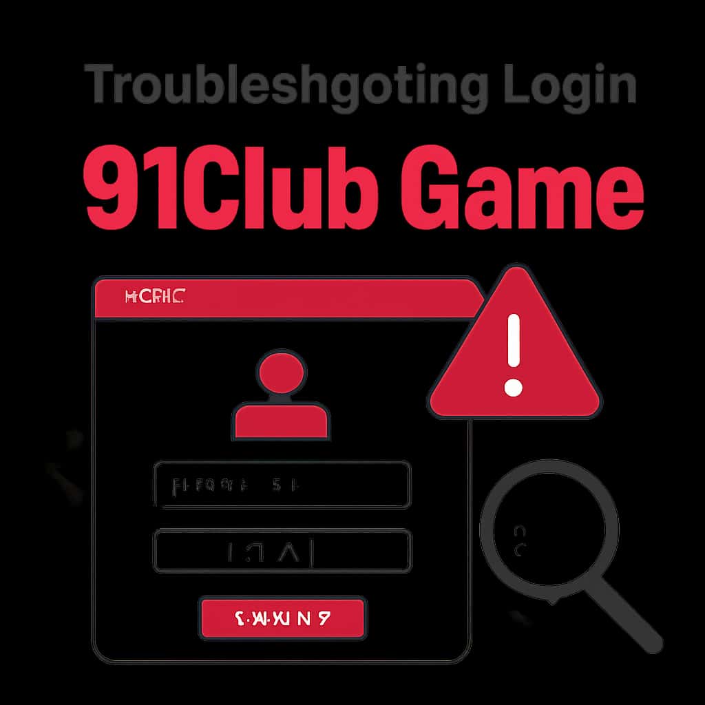 A diagram outlining steps for resolving login issues with 91Club Game.